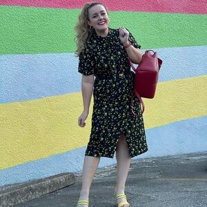 Boden Floral Black Dress